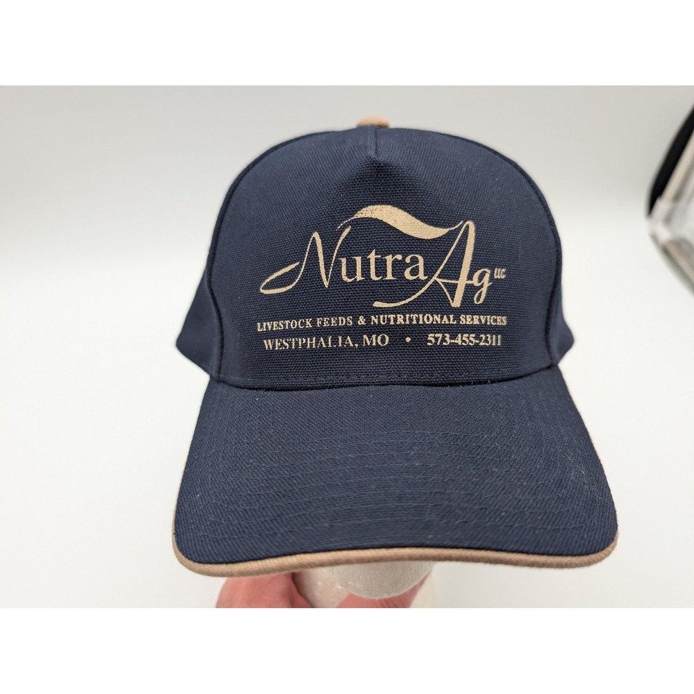 Cobra NutraAg Livestock Feeds Navy Blue Tan Adjustable Baseball Hat Cap
